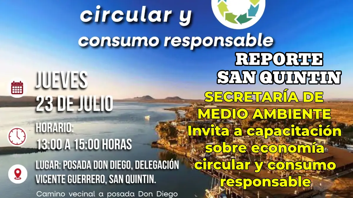 SECRETARÍA DE MEDIO AMBIENTE Invita a capacitación sobre economía circular y consumo responsable